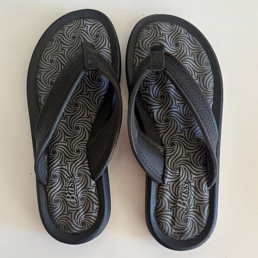Bass Black Patterned Sandals